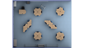 Elementary Collaborative Classroom with Desks - Plan View